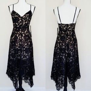 Lulus One Wish Black Lace Midi Dress